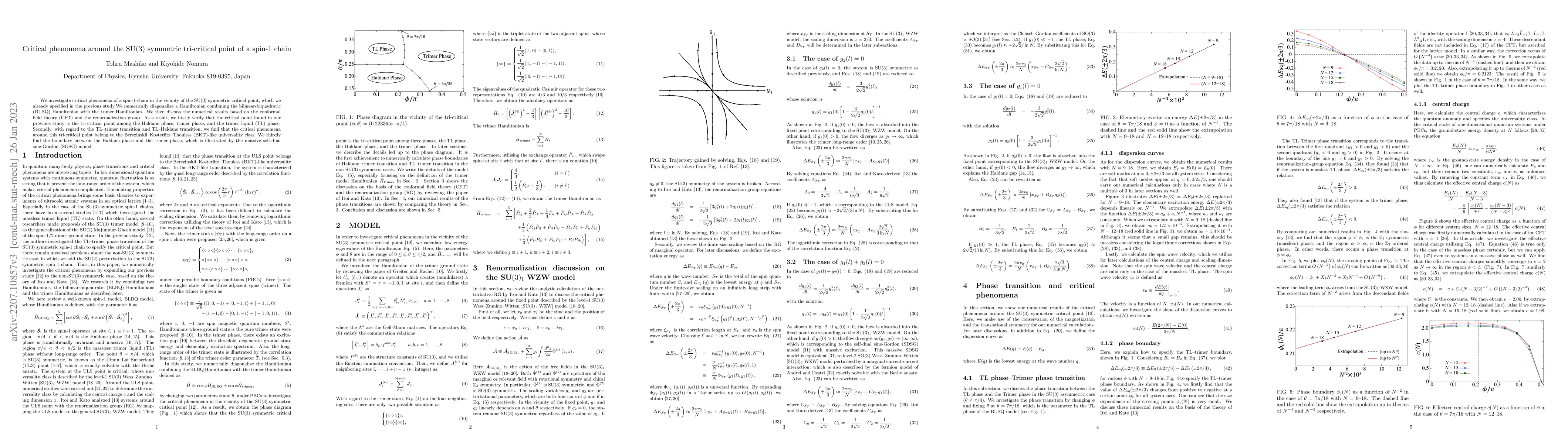 Thumbnail for Critical phenomena around the SU(3) symmetric tri-critical point of a
  spin-1 chain