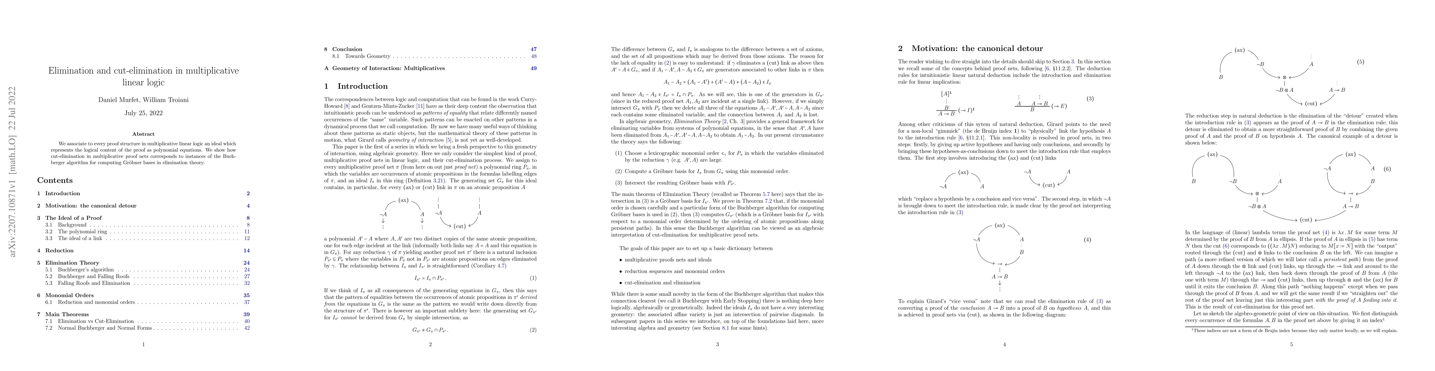Thumbnail for Elimination and cut-elimination in multiplicative linear logic