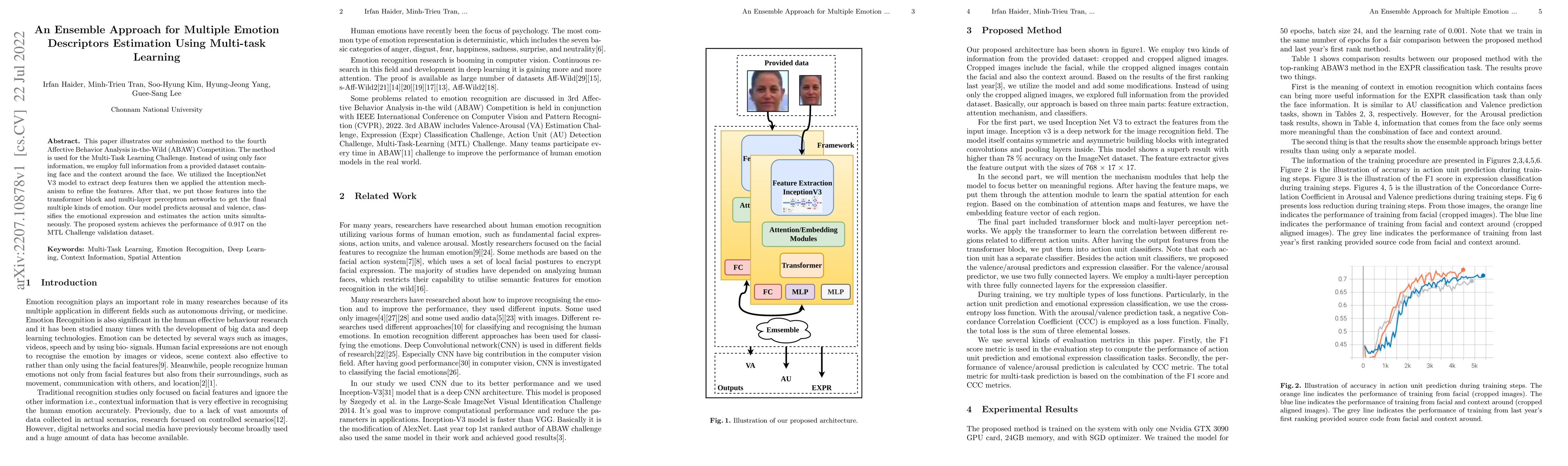 Thumbnail for An Ensemble Approach for Multiple Emotion Descriptors Estimation Using
  Multi-task Learning