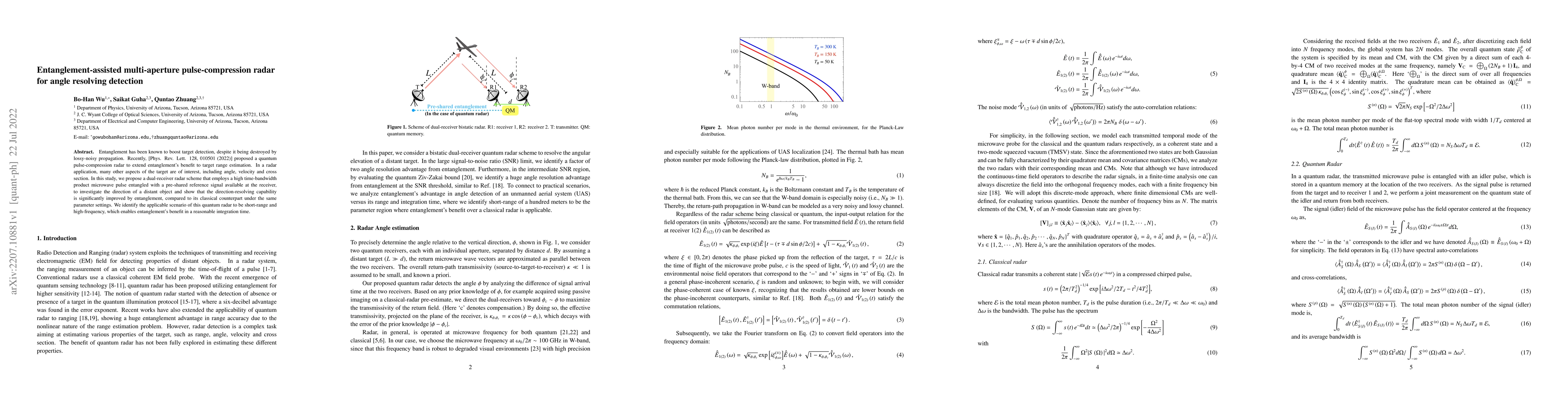 Thumbnail for Entanglement-assisted multi-aperture pulse-compression radar for angle
  resolving detection