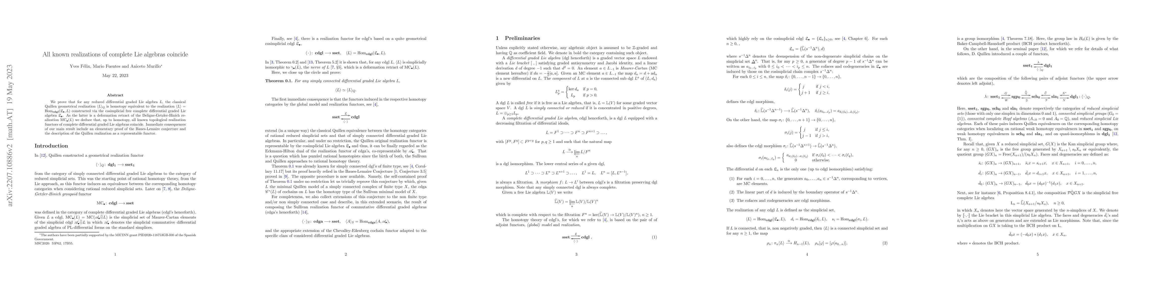 Thumbnail for All known realizations of complete Lie algebras coincide