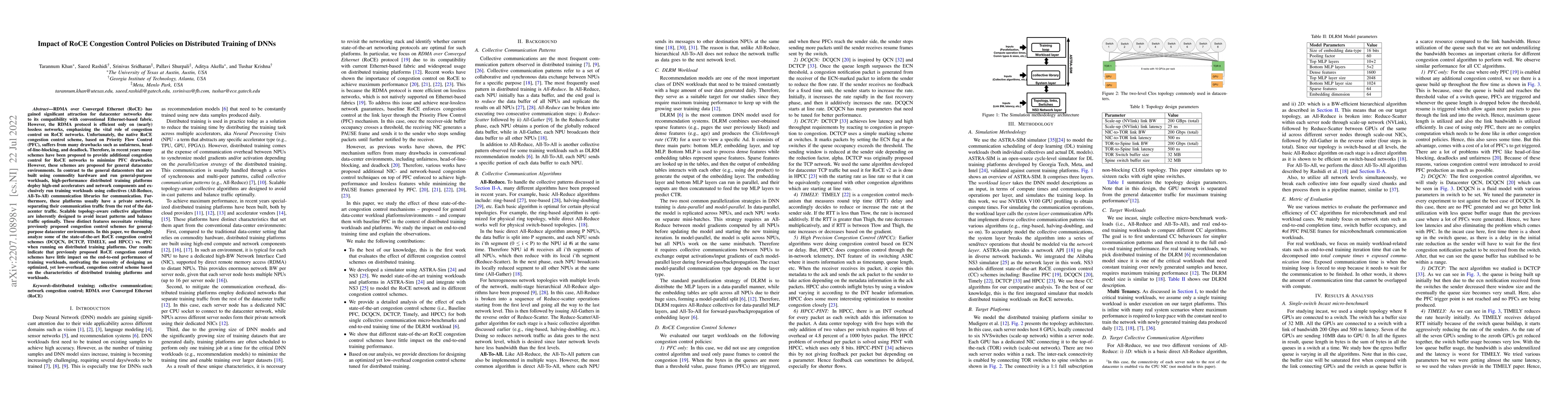 Thumbnail for Impact of RoCE Congestion Control Policies on Distributed Training of
  DNNs