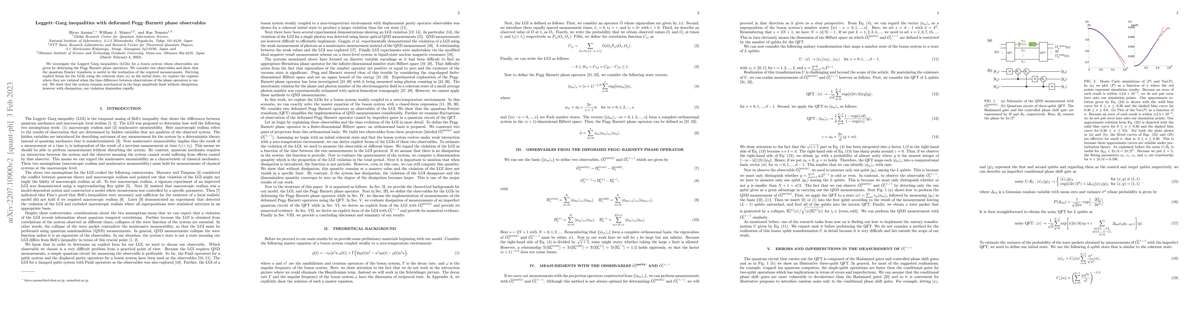 Thumbnail for Leggett-Garg inequalities with deformed Pegg-Barnett phase observables