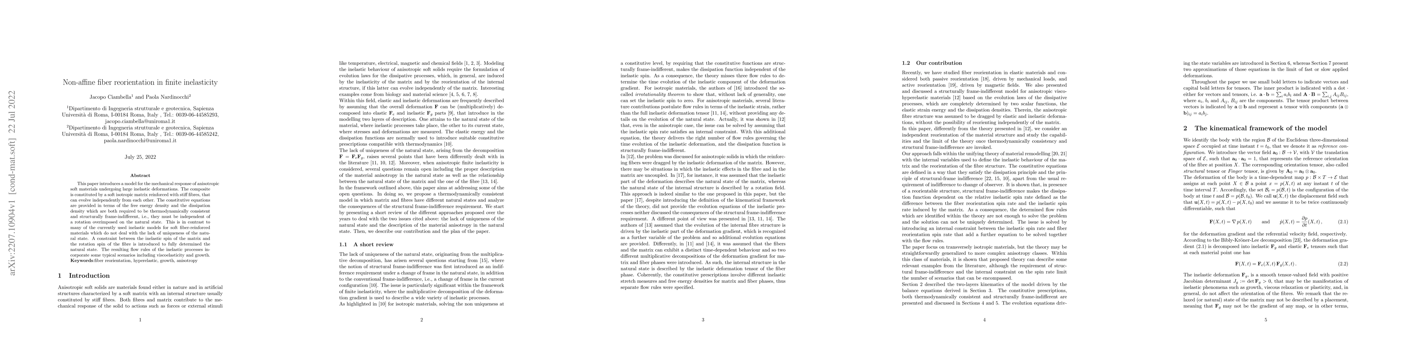 Thumbnail for Non-affine fiber reorientation in finite inelasticity