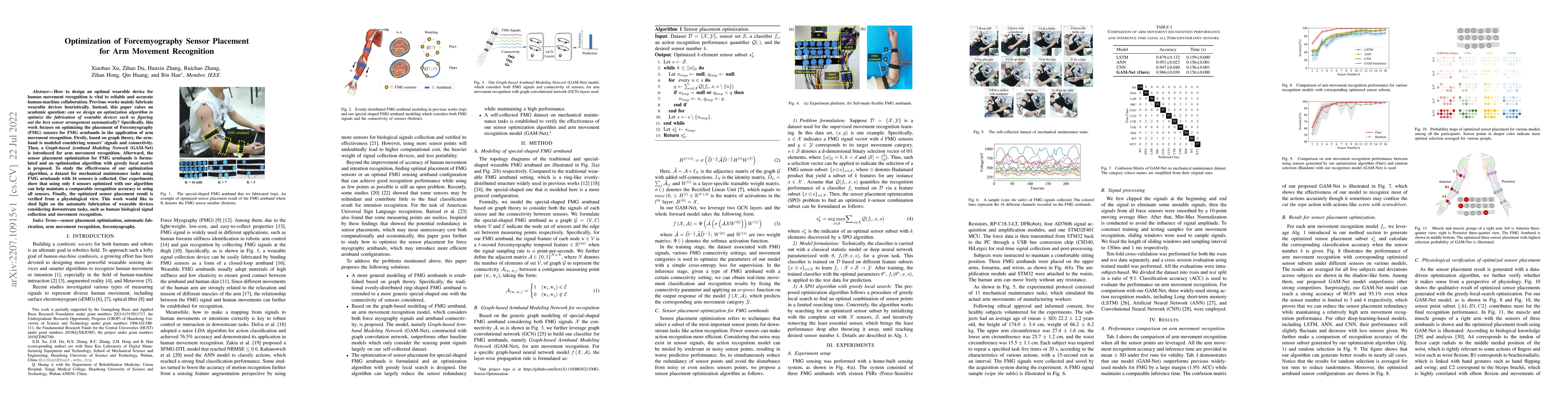 Thumbnail for Optimization of Forcemyography Sensor Placement for Arm Movement
  Recognition