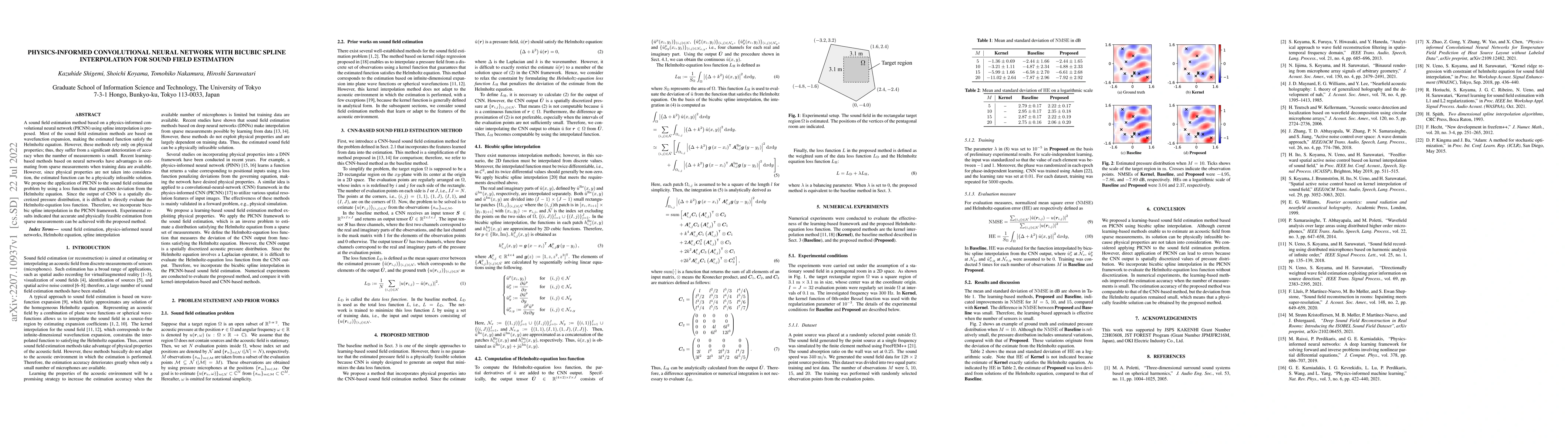 Thumbnail for Physics-informed convolutional neural network with bicubic spline
  interpolation for sound field estimation