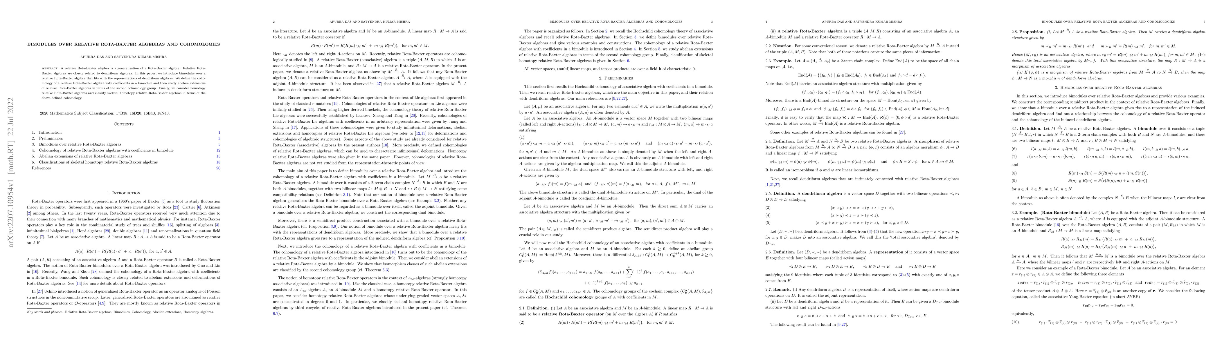 Thumbnail for Bimodules over relative Rota-Baxter algebras and cohomologies