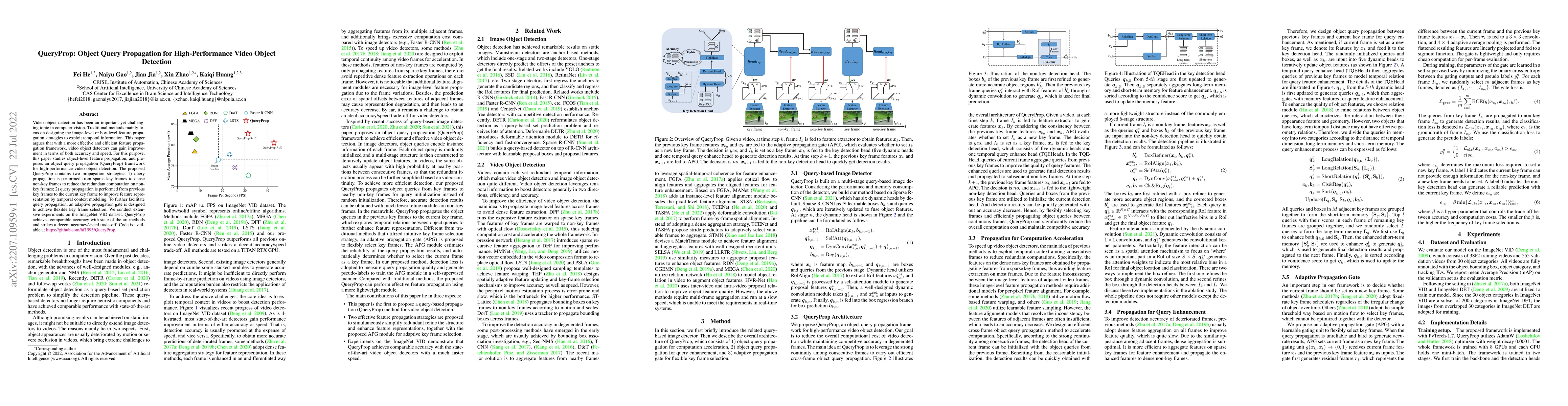 Thumbnail for QueryProp: Object Query Propagation for High-Performance Video Object
  Detection