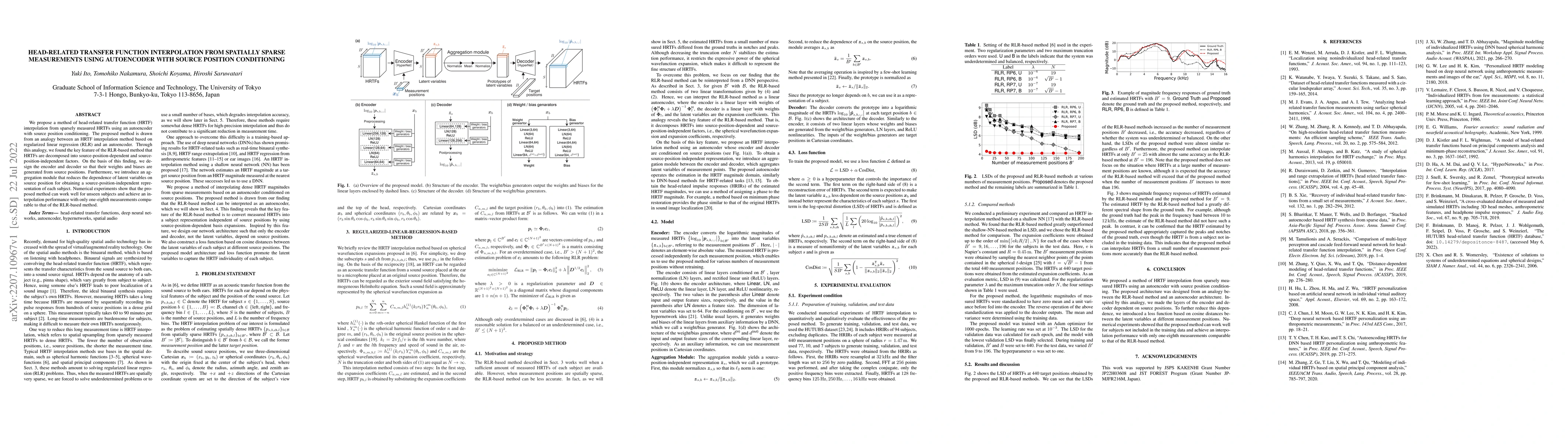 Thumbnail for Head-Related Transfer Function Interpolation from Spatially Sparse
  Measurements Using Autoencoder with Source Position Conditioning
