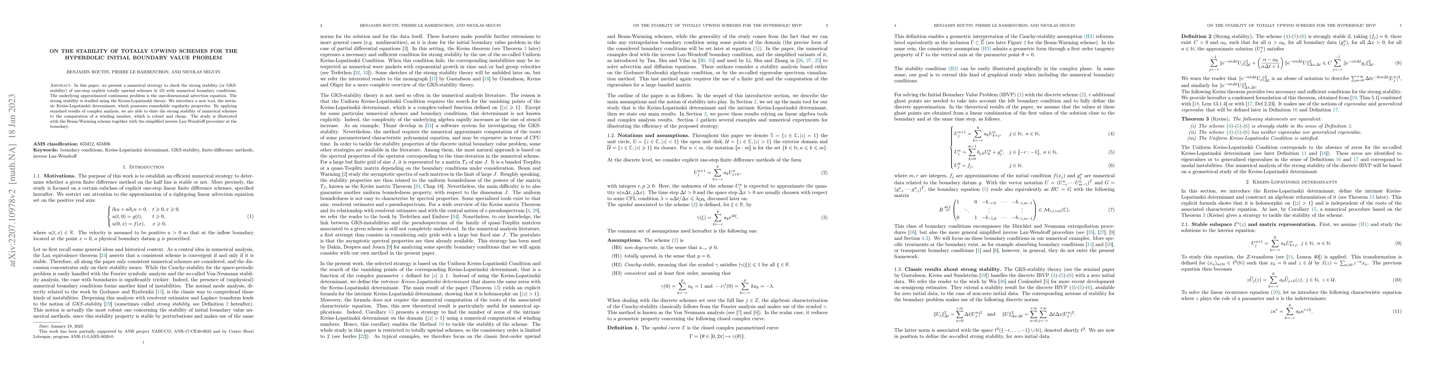 Thumbnail for On the stability of totally upwind schemes for the hyperbolic initial
  boundary value problem