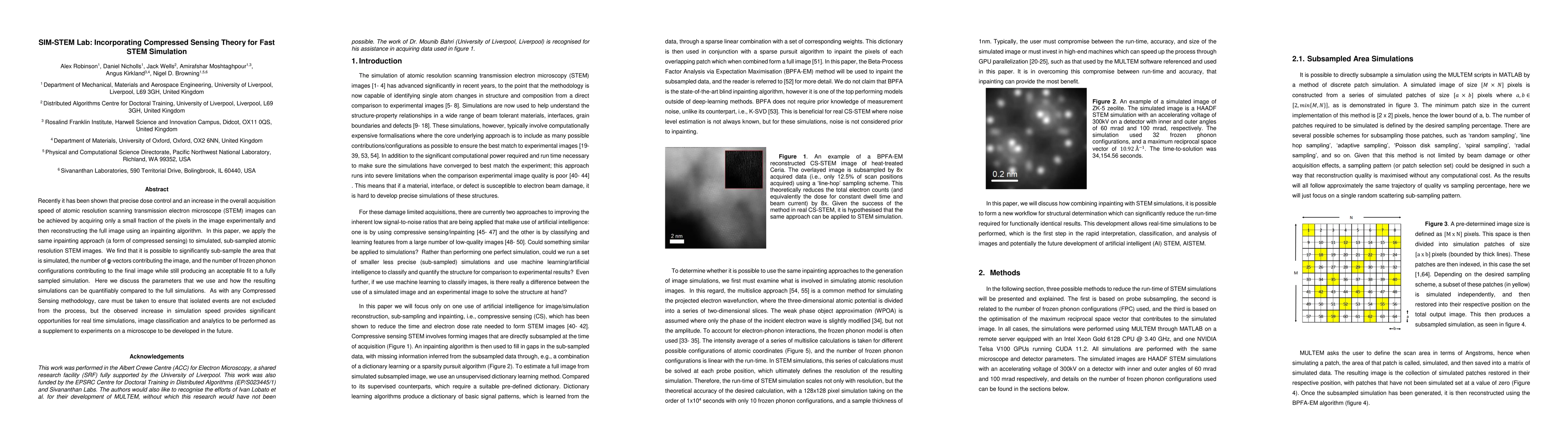 Thumbnail for SIM-STEM Lab: Incorporating Compressed Sensing Theory for Fast STEM
  Simulation