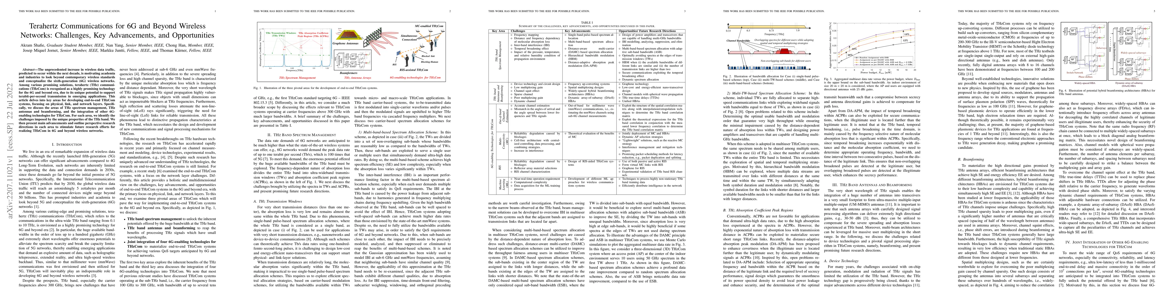 Thumbnail for Terahertz Communications for 6G and Beyond Wireless Networks:
  Challenges, Key Advancements, and Opportunities
