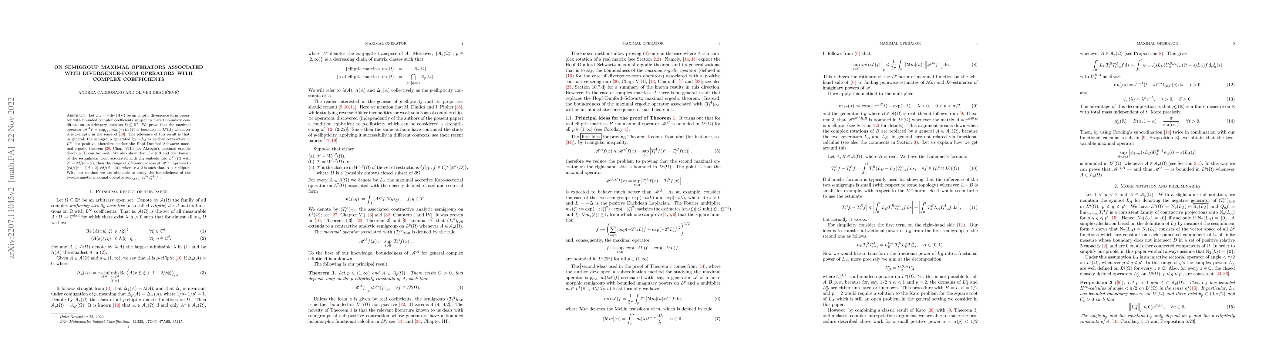 Thumbnail for On semigroup maximal operators associated with divergence-form operators
  with complex coefficients