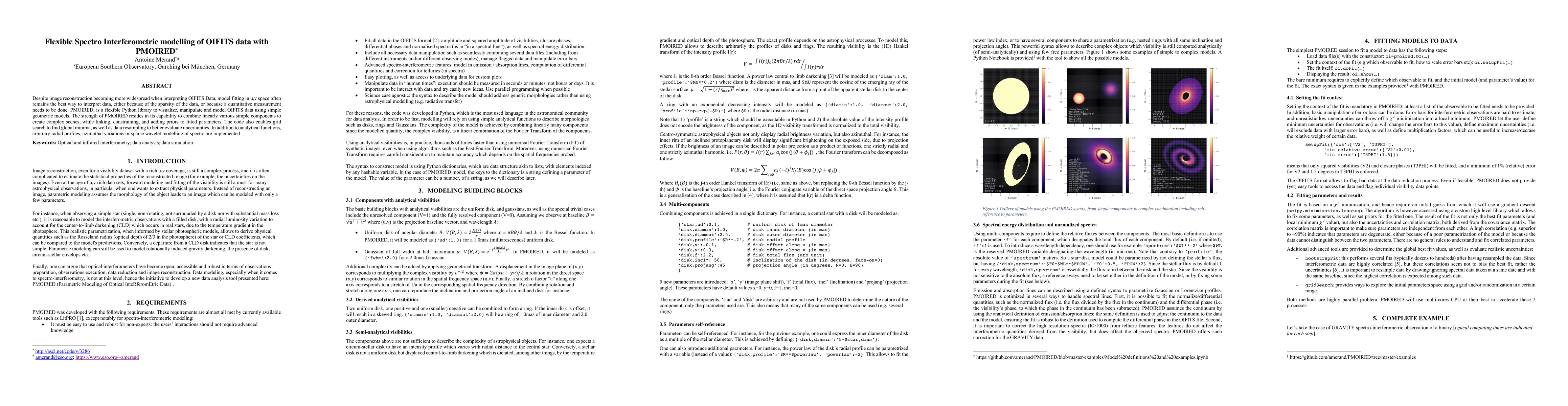 Thumbnail for Flexible Spectro Interferometric modelling of OIFITS data with PMOIRED