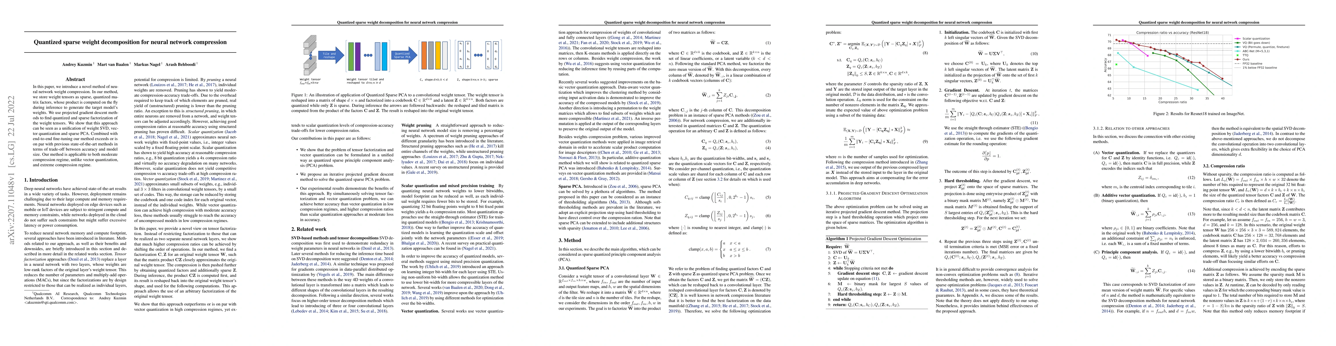 Thumbnail for Quantized Sparse Weight Decomposition for Neural Network Compression