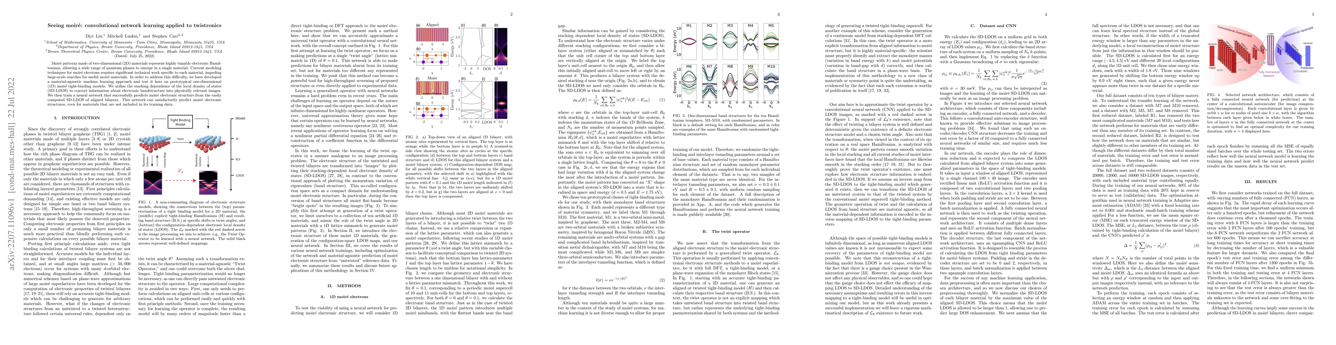 Thumbnail for Seeing moir\'e: convolutional network learning applied to twistronics