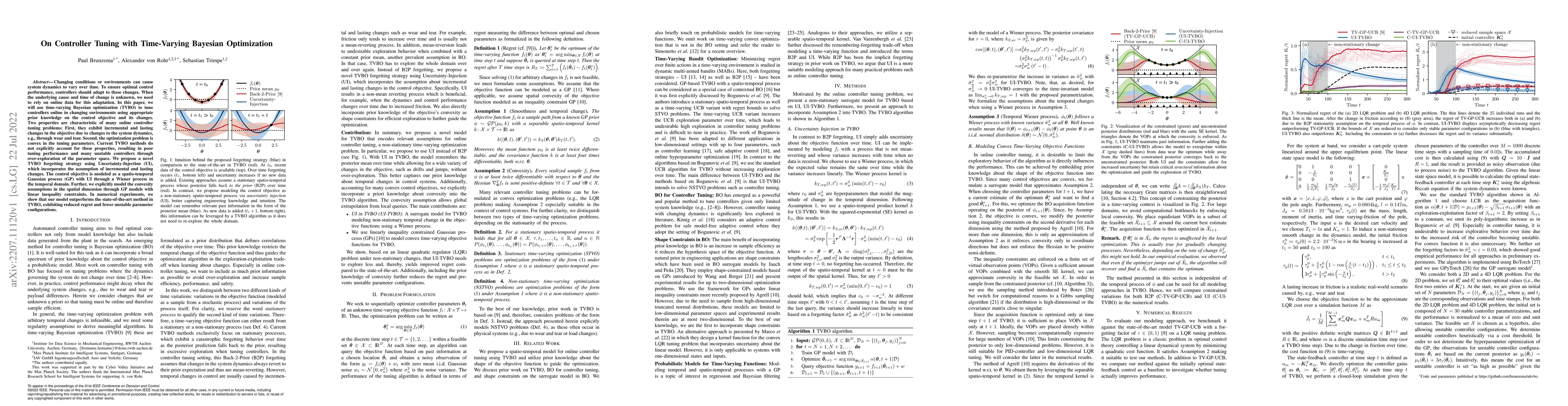 Thumbnail for On Controller Tuning with Time-Varying Bayesian Optimization