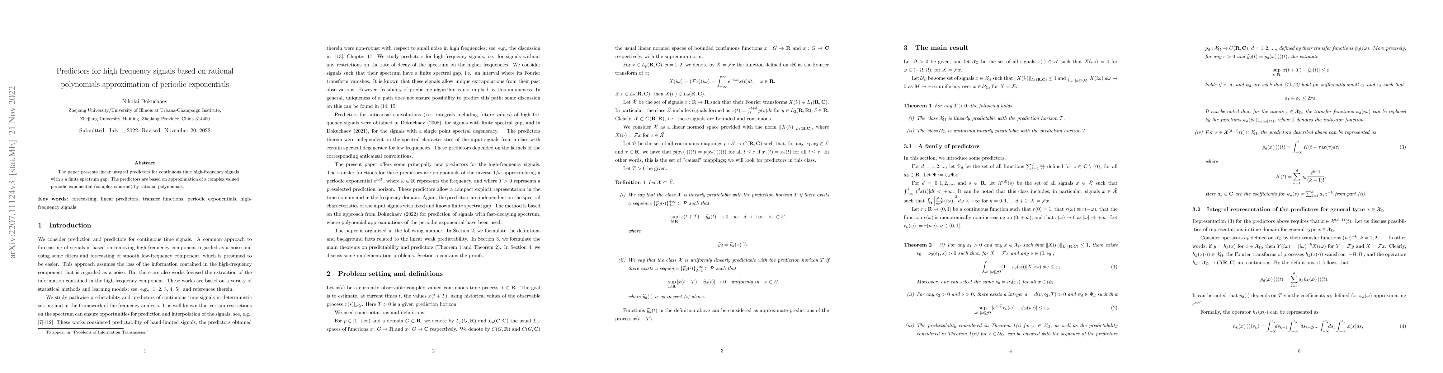Thumbnail for Predictors for high frequency processes based on rational polynomials
  approximation of periodic exponentials