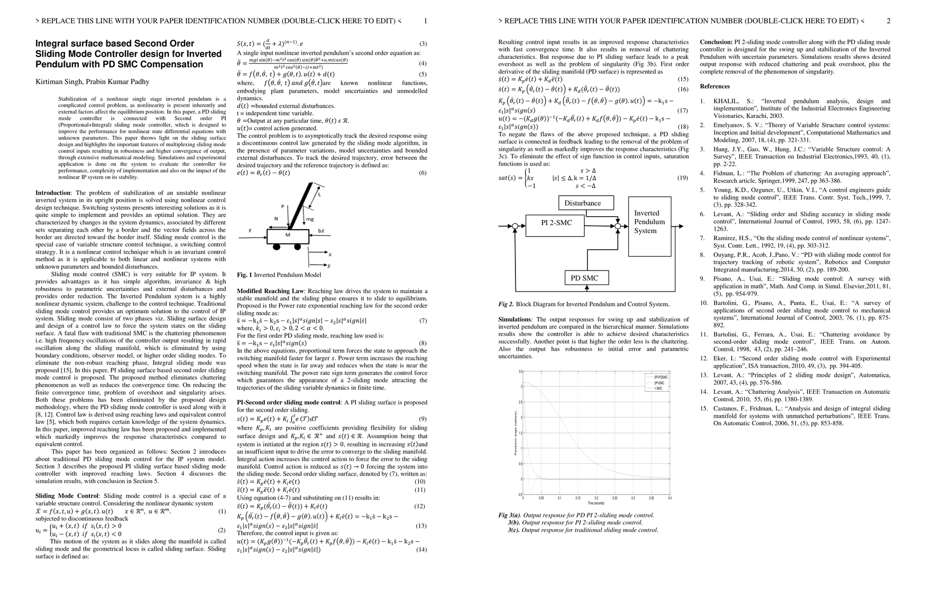 Thumbnail for Integral surface based Second Order Sliding Mode Controller design for
  Inverted Pendulum with PD SMC Compensation