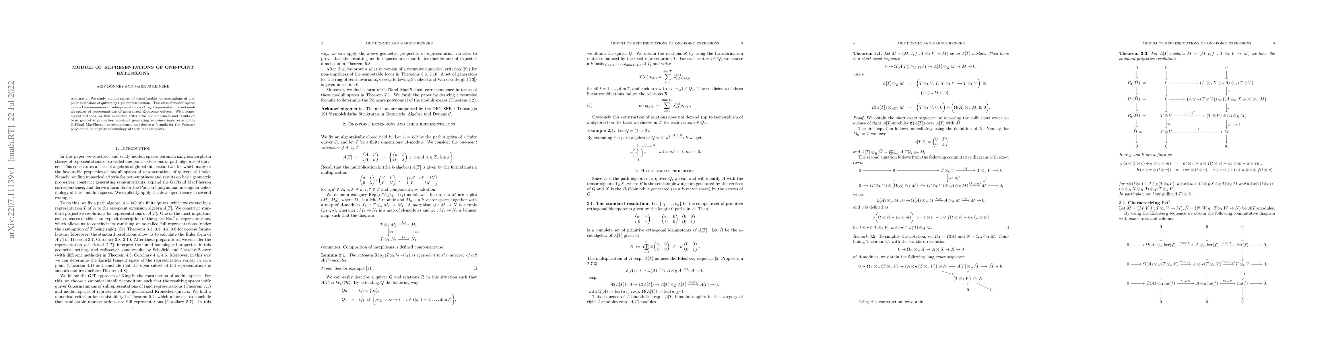 Thumbnail for Moduli of representations of one-point extensions