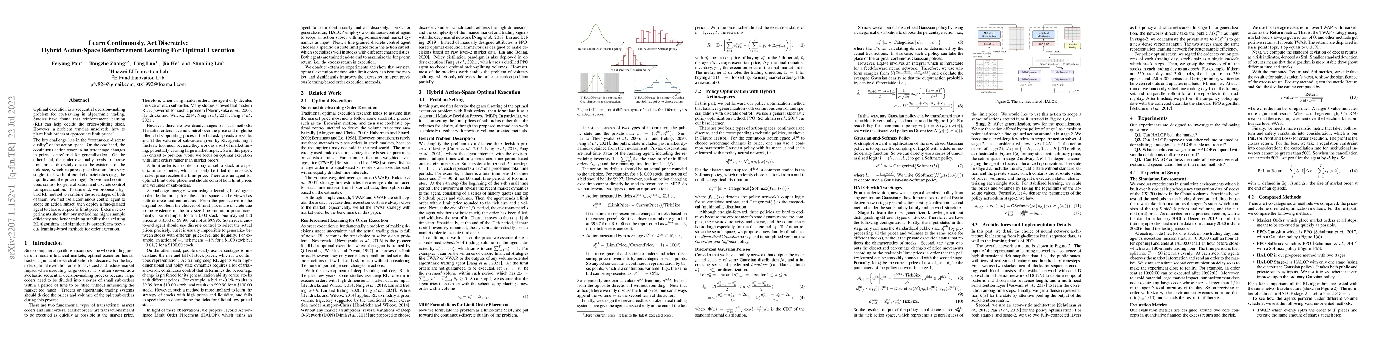 Thumbnail for Learn Continuously, Act Discretely: Hybrid Action-Space Reinforcement
  Learning For Optimal Execution