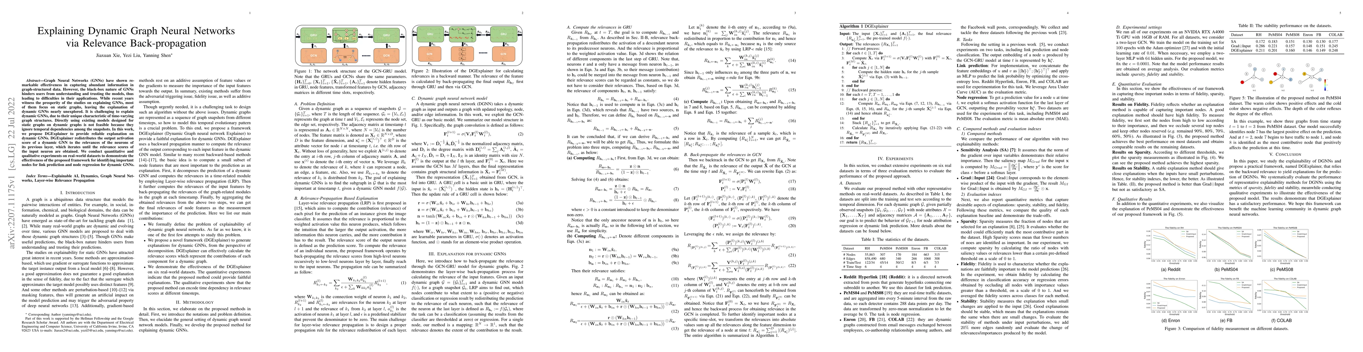 Thumbnail for Explaining Dynamic Graph Neural Networks via Relevance Back-propagation