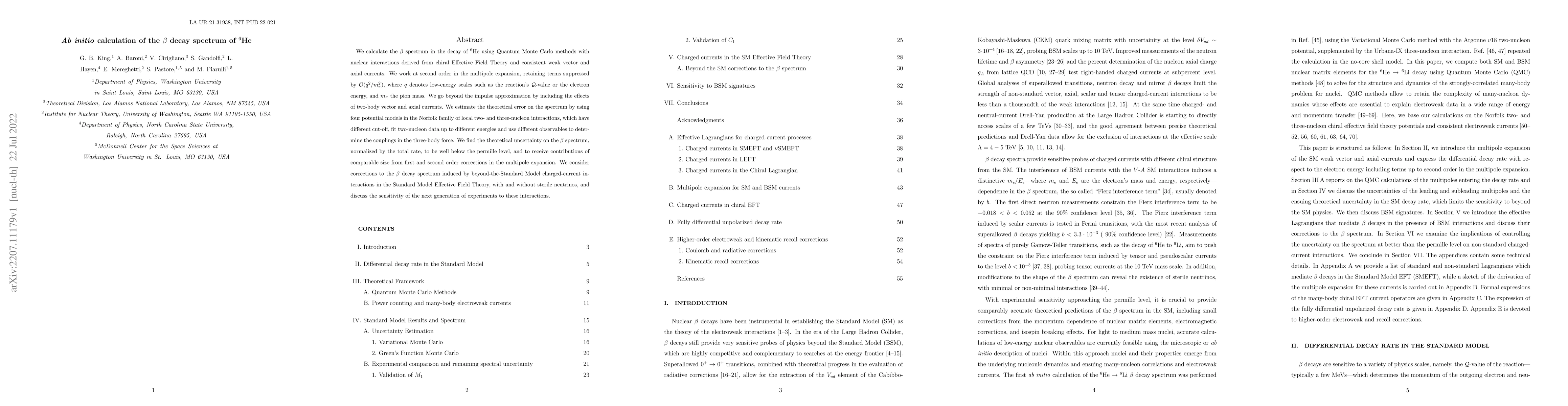 Thumbnail for Ab initio calculation of the $\beta$ decay spectrum of $^6$He