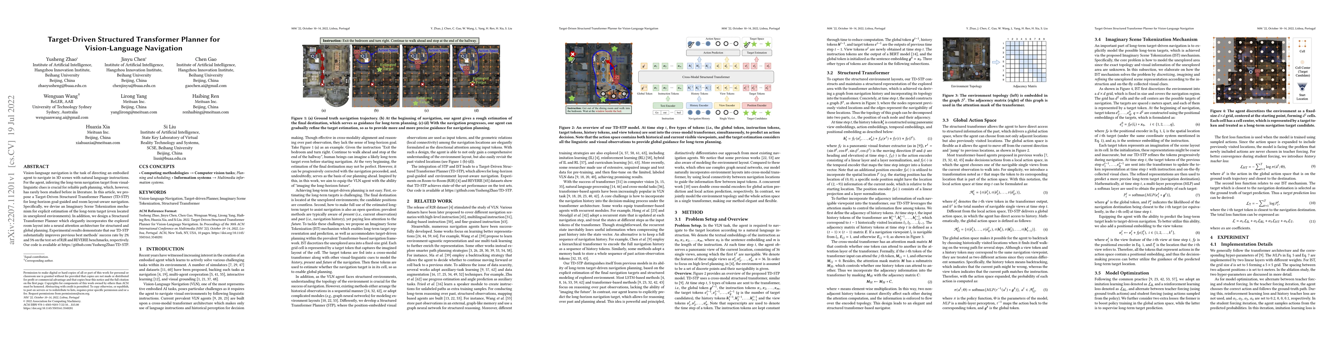 Thumbnail for Target-Driven Structured Transformer Planner for Vision-Language
  Navigation