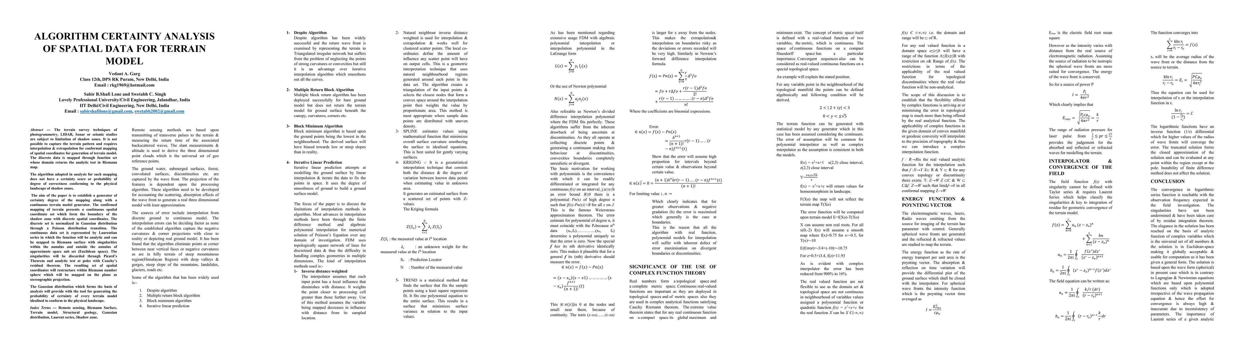 Thumbnail for Algorithm Certainty Analysis of Spatial Data for Terrain Model