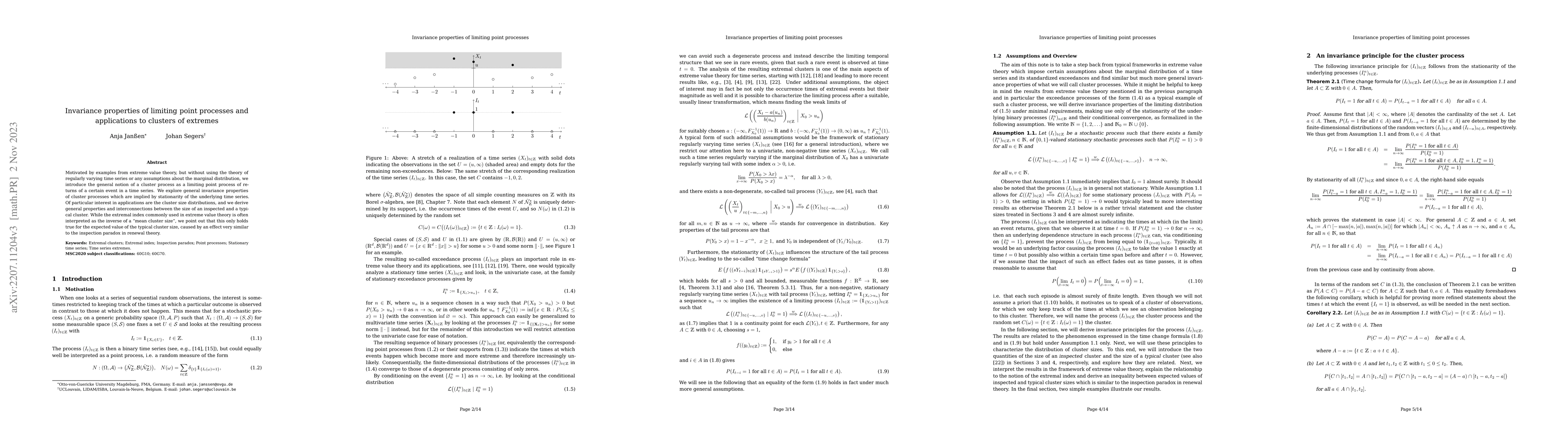 Thumbnail for Invariance properties of limiting point processes and applications to
  clusters of extremes