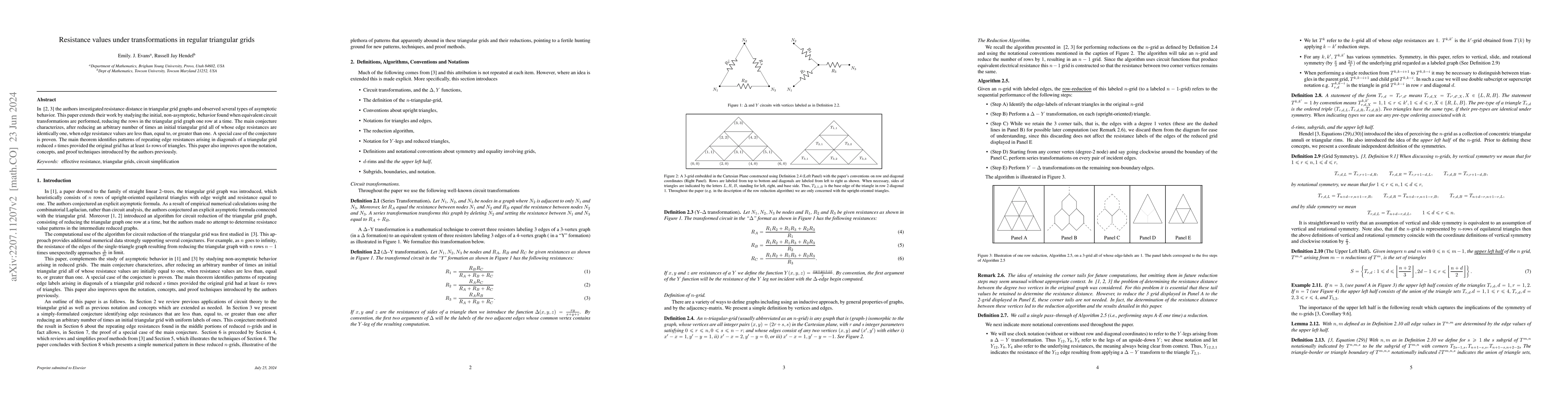 Thumbnail for Resistance values under transformations in regular triangular grids