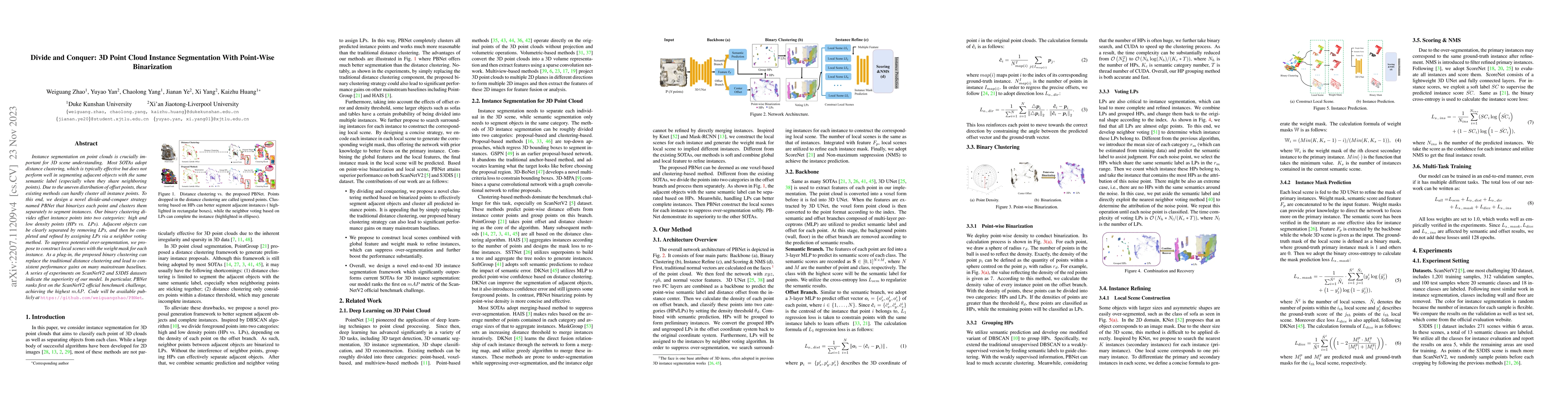 Thumbnail for Divide and Conquer: 3D Point Cloud Instance Segmentation With Point-Wise
  Binarization