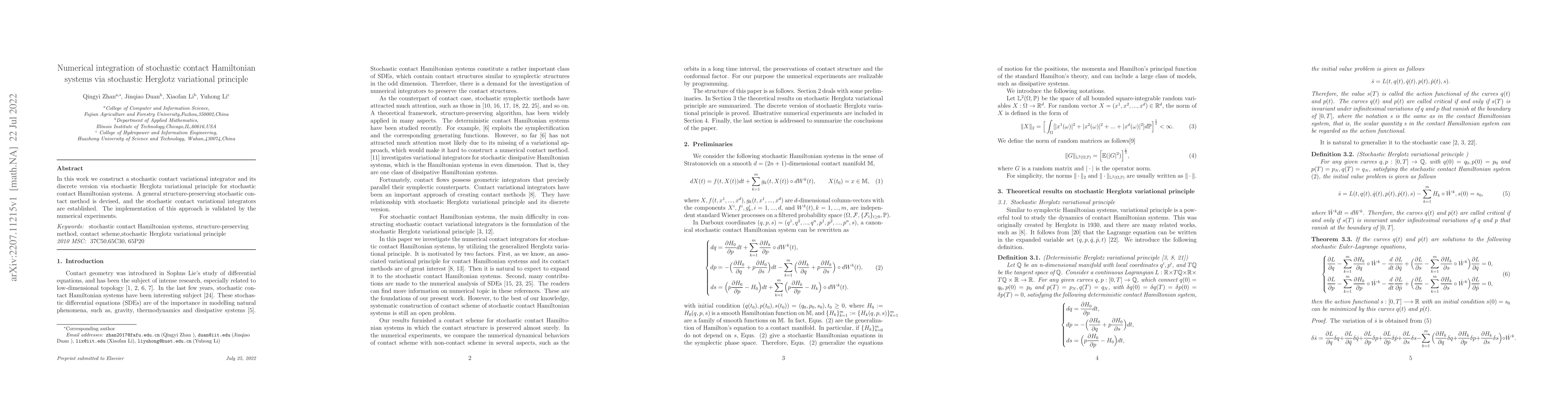 Thumbnail for Numerical integration of stochastic contact Hamiltonian systems via
  stochastic Herglotz variational principle