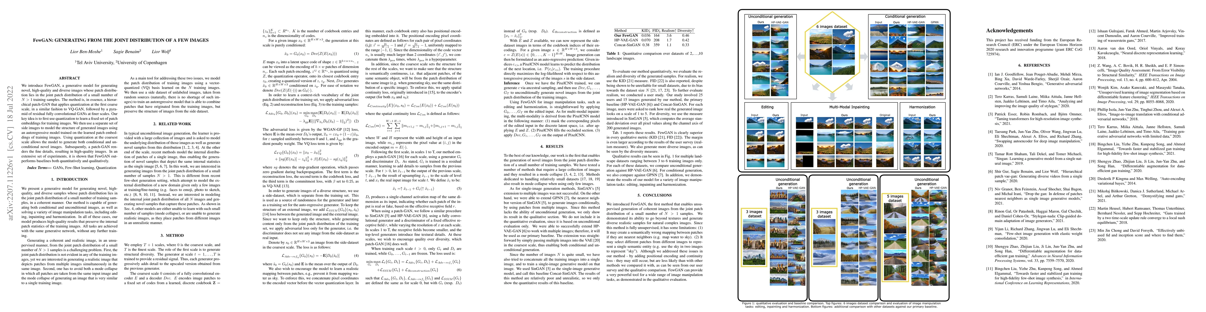 Thumbnail for FewGAN: Generating from the Joint Distribution of a Few Images