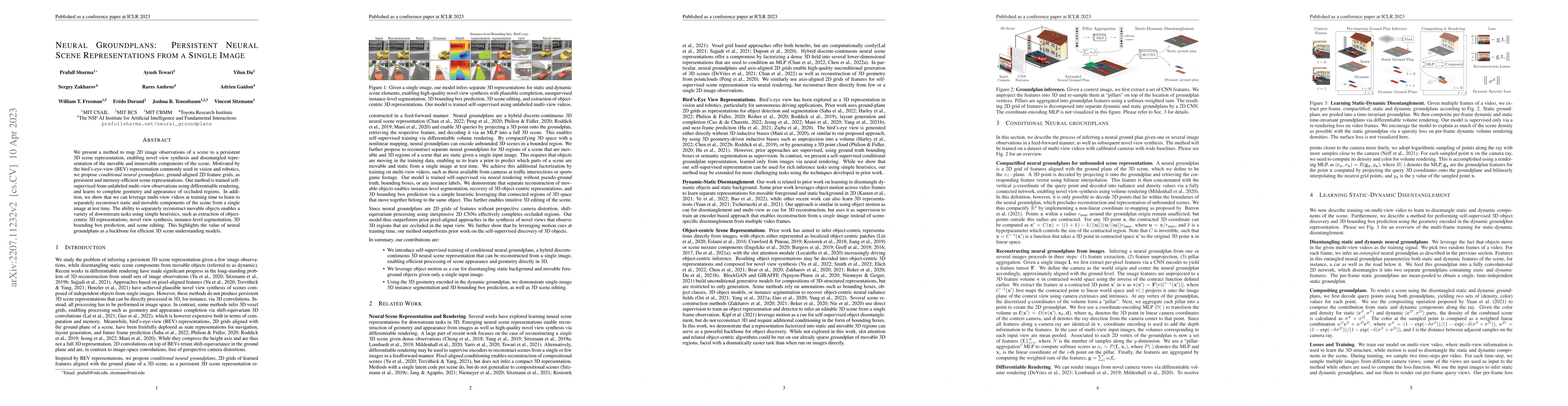 Thumbnail for Neural Groundplans: Persistent Neural Scene Representations from a
  Single Image
