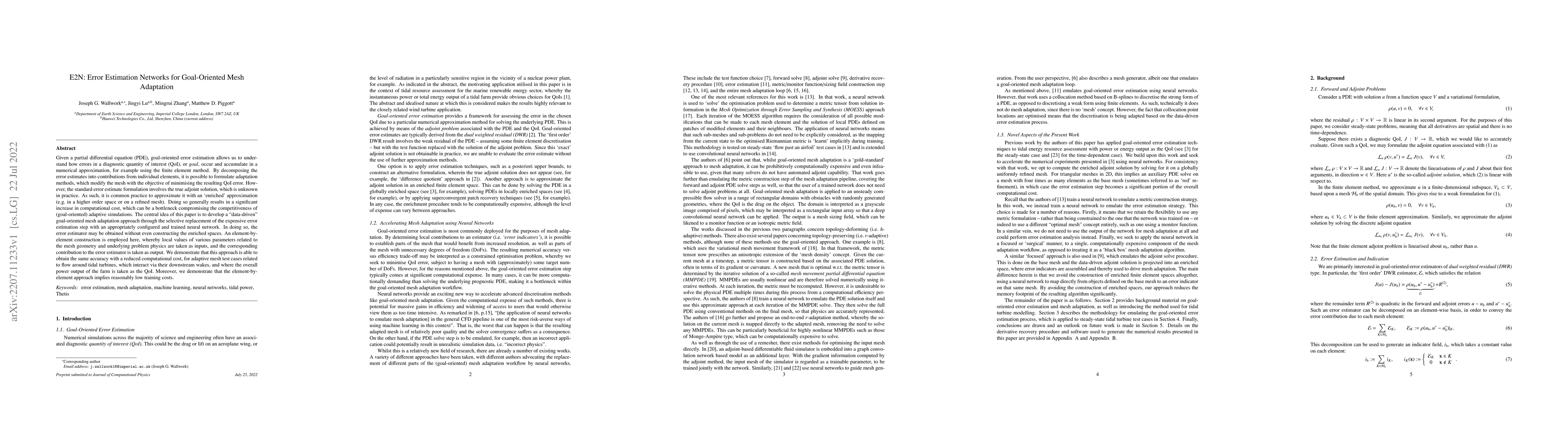 Thumbnail for E2N: Error Estimation Networks for Goal-Oriented Mesh Adaptation