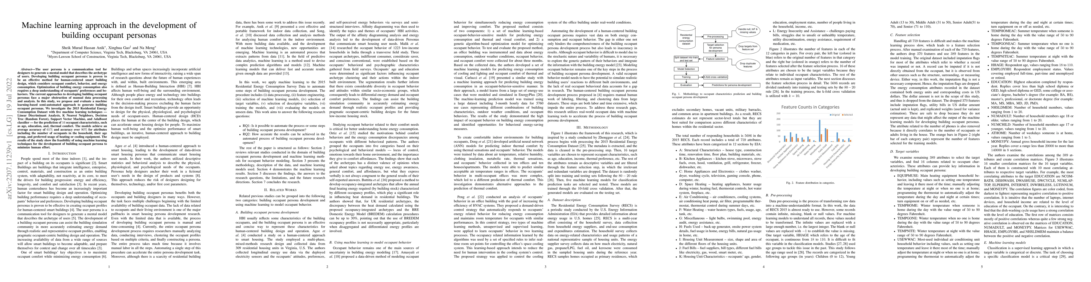 Thumbnail for Machine learning approach in the development of building occupant
  personas