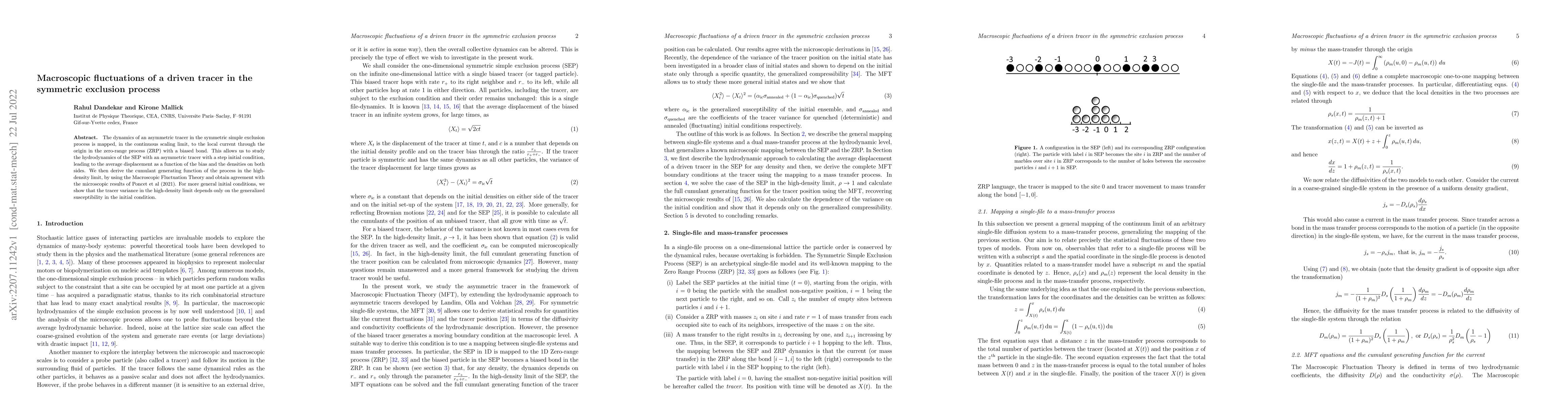 Thumbnail for Macroscopic fluctuations of a driven tracer in the symmetric exclusion
  process