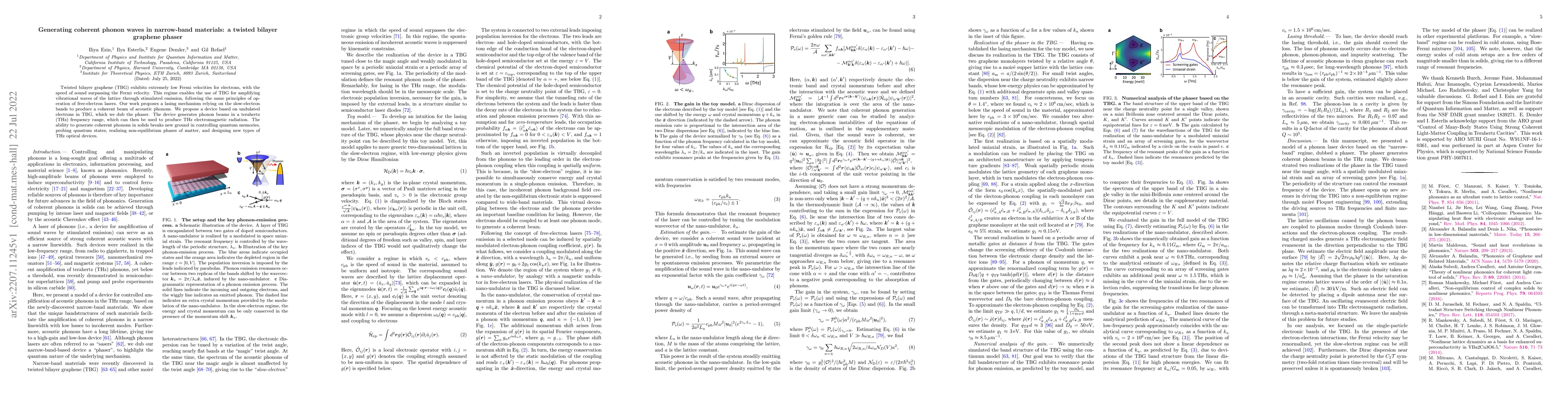 Thumbnail for Generating coherent phonon waves in narrow-band materials: a twisted
  bilayer graphene phaser