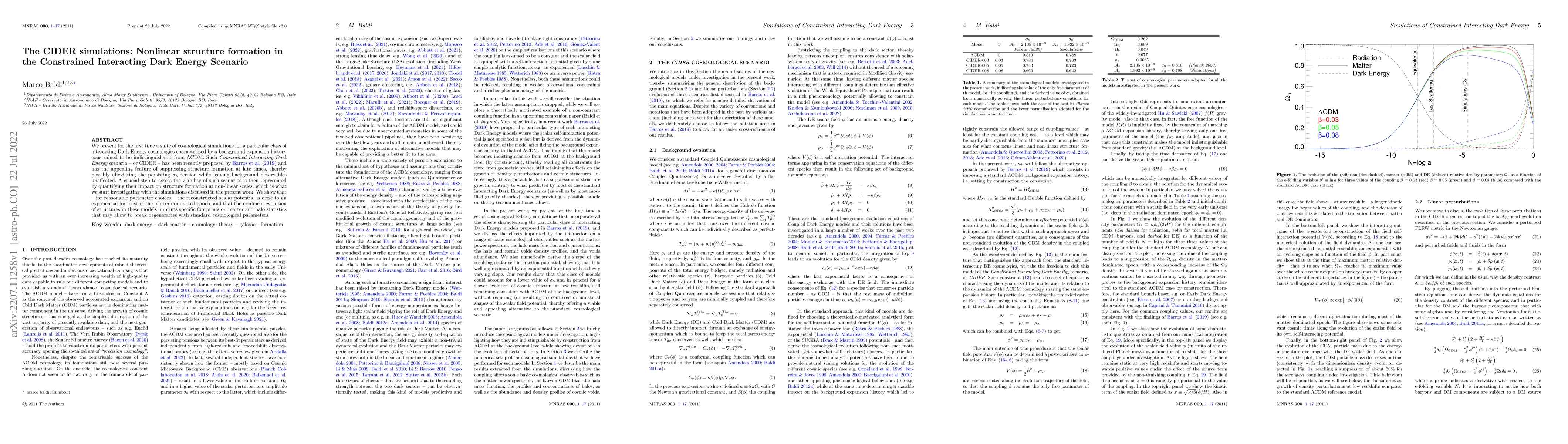 Thumbnail for The CIDER simulations: Nonlinear structure formation in the Constrained
  Interacting Dark Energy Scenario