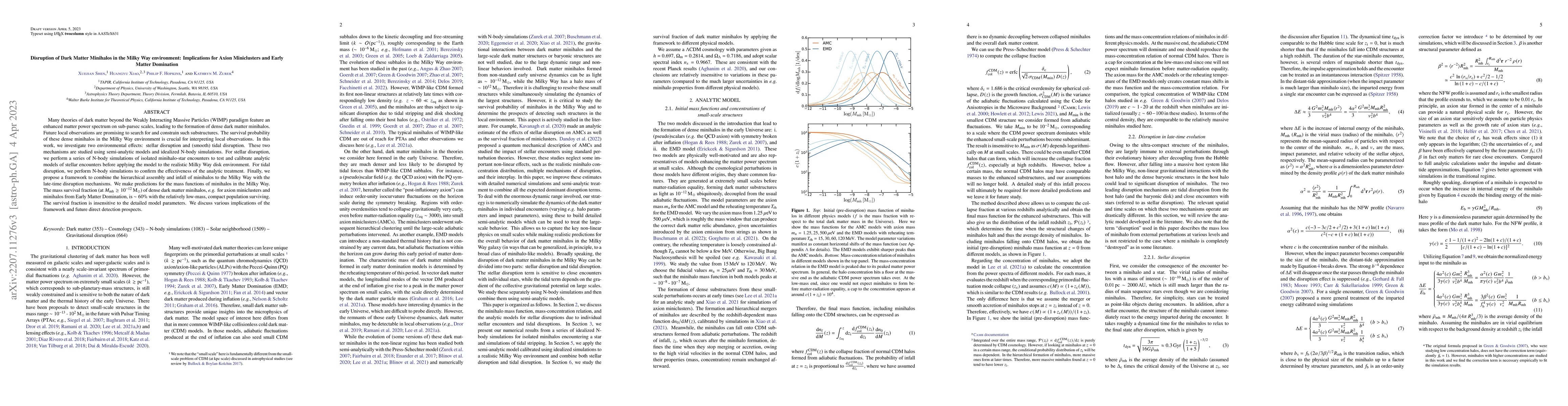 Thumbnail for Disruption of Dark Matter Minihaloes in the Milky Way environment:
  Implications for Axion Miniclusters and Early Matter Domination
