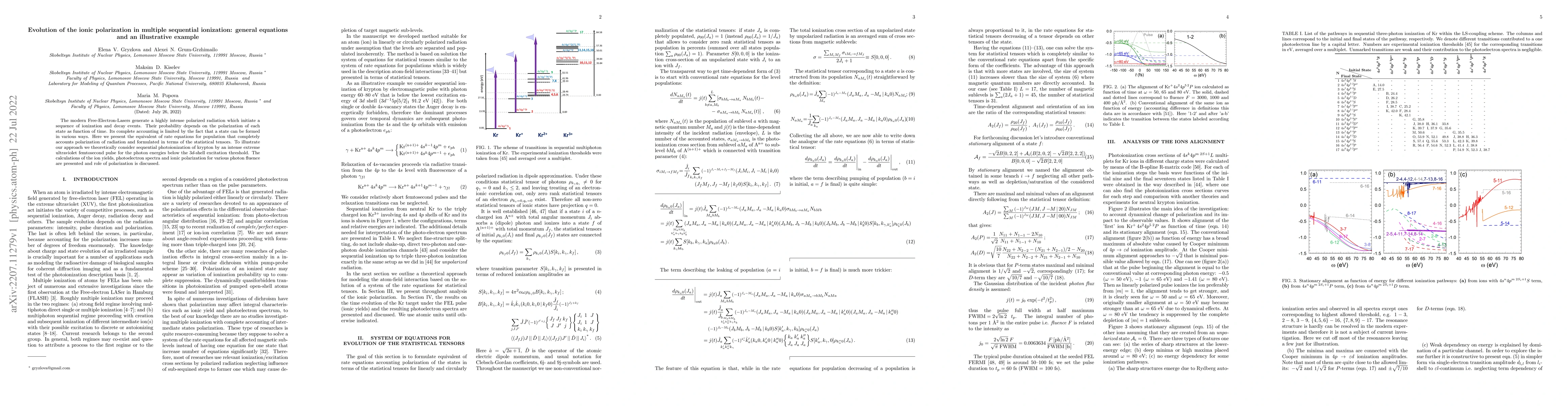 Thumbnail for Evolution of the ionic polarization in multiple sequential ionization:
  general equations and an illustrative example