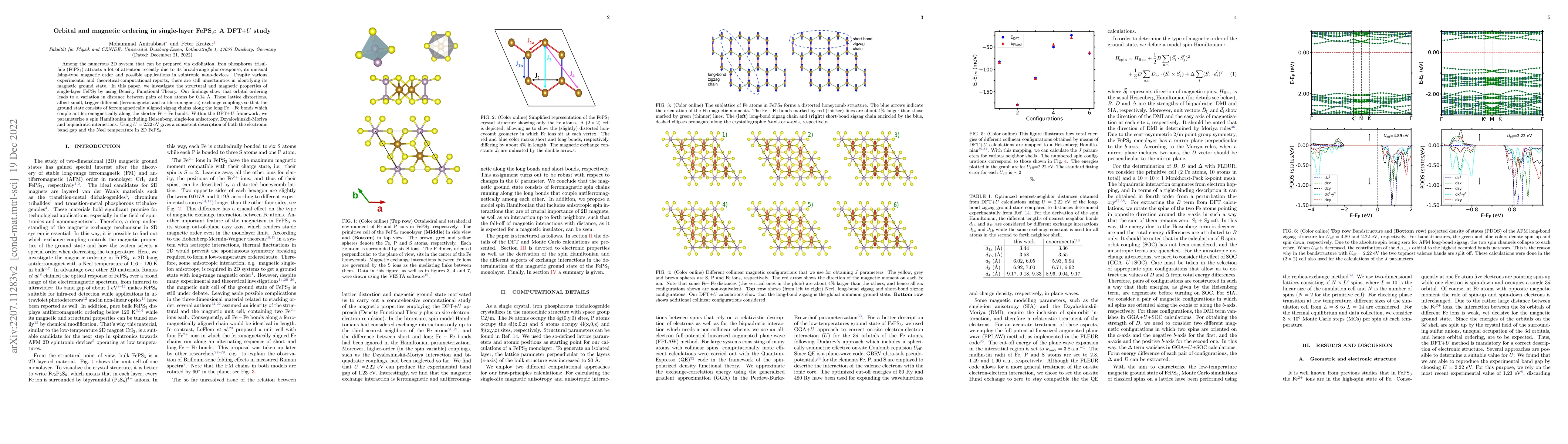 Thumbnail for Orbital and magnetic ordering in single-layer FePS3: A DFT+U study