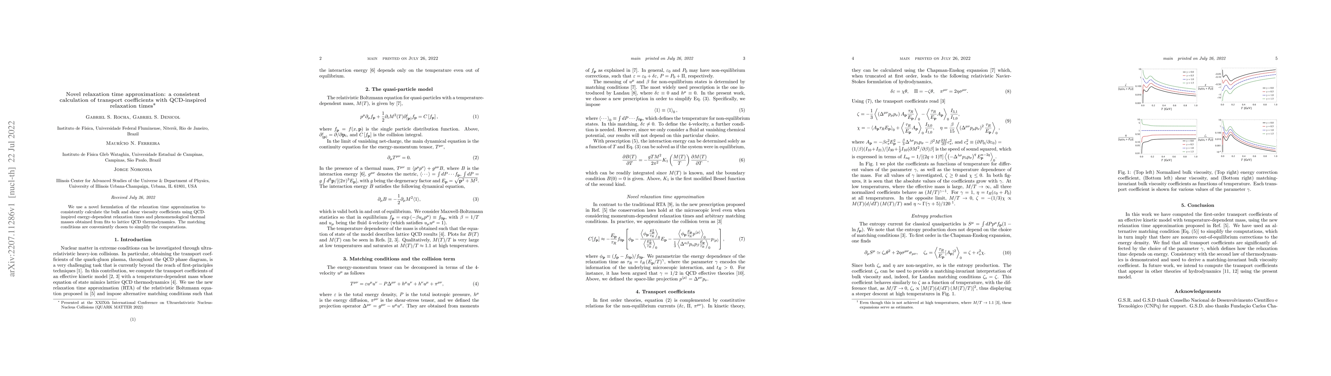 Thumbnail for Novel relaxation time approximation: a consistent calculation of
  transport coefficients with QCD-inspired relaxation times