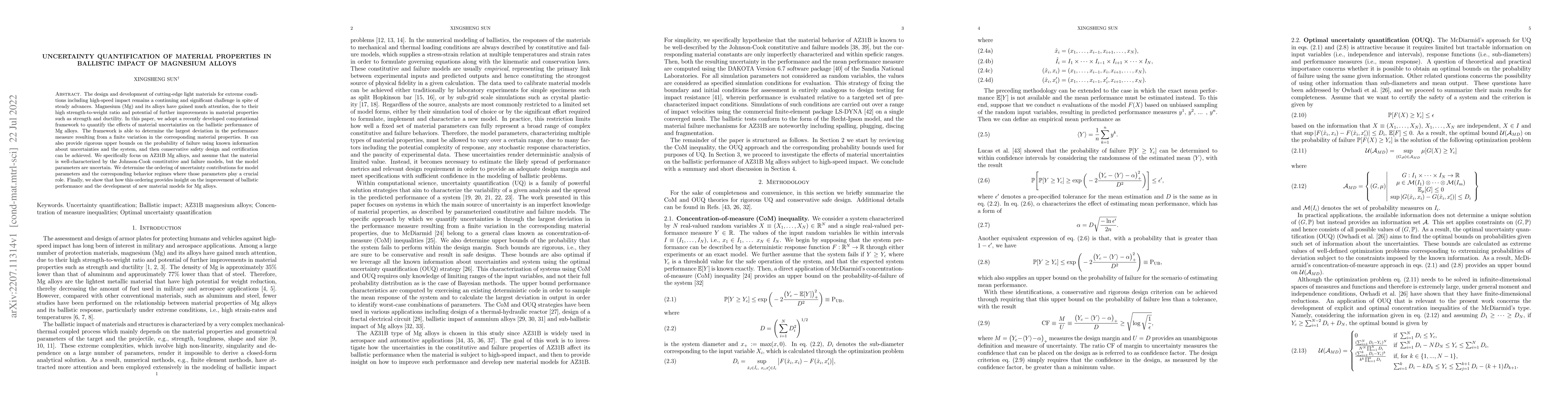 Thumbnail for Uncertainty Quantification of Material Properties in Ballistic Impact of
  Magnesium Alloys