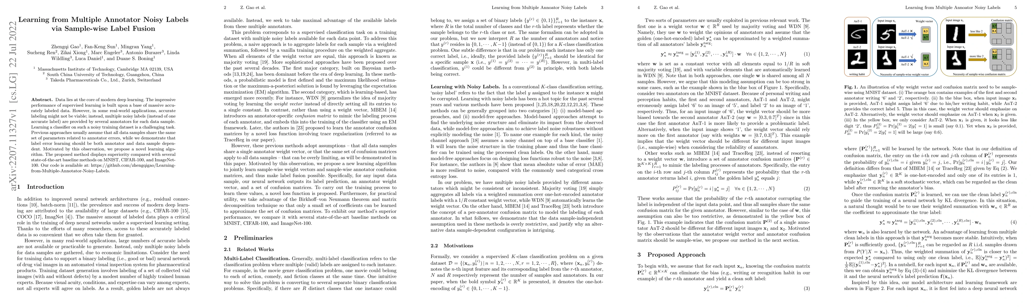 Thumbnail for Learning from Multiple Annotator Noisy Labels via Sample-wise Label
  Fusion