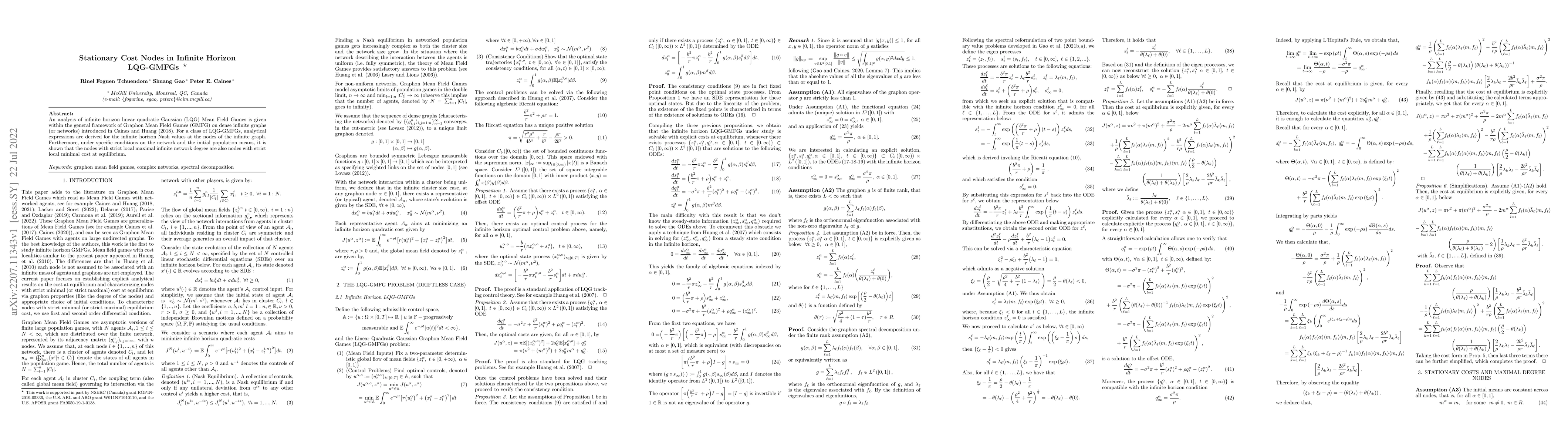 Thumbnail for Stationary Cost Nodes in Infinite Horizon LQG-GMFGs