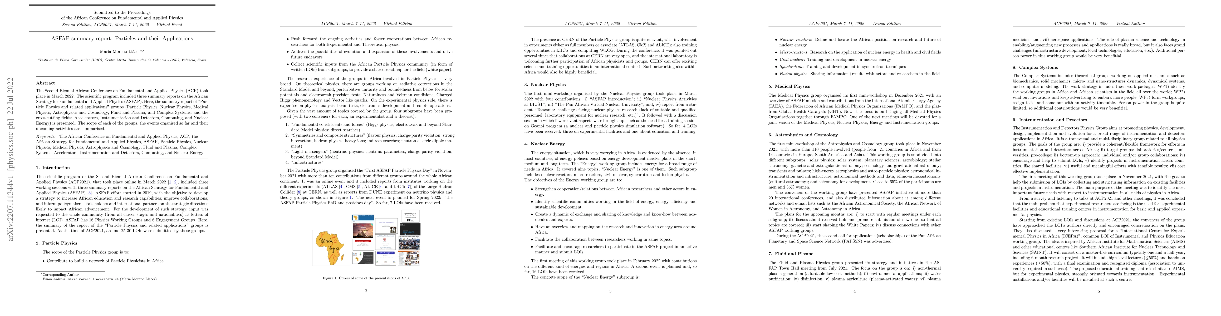 Thumbnail for ASFAP summary report: Particles and their Applications