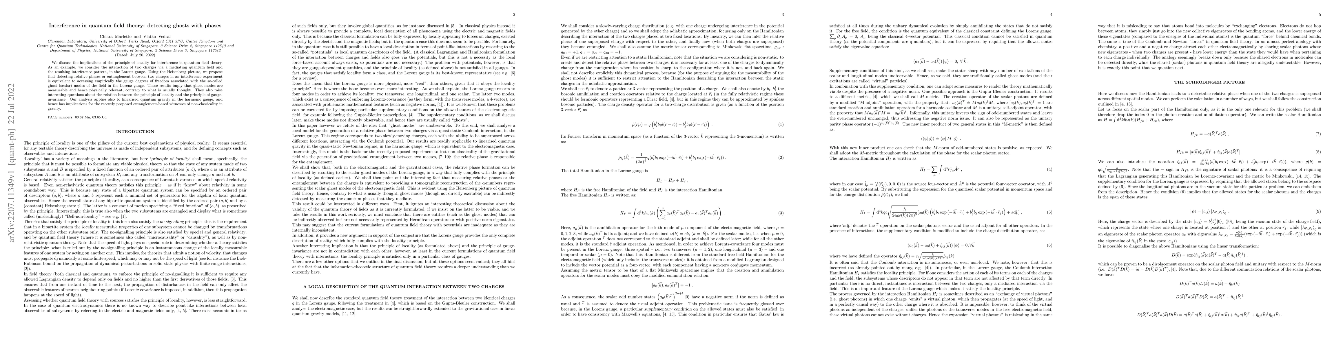 Thumbnail for Interference in quantum field theory: detecting ghosts with phases