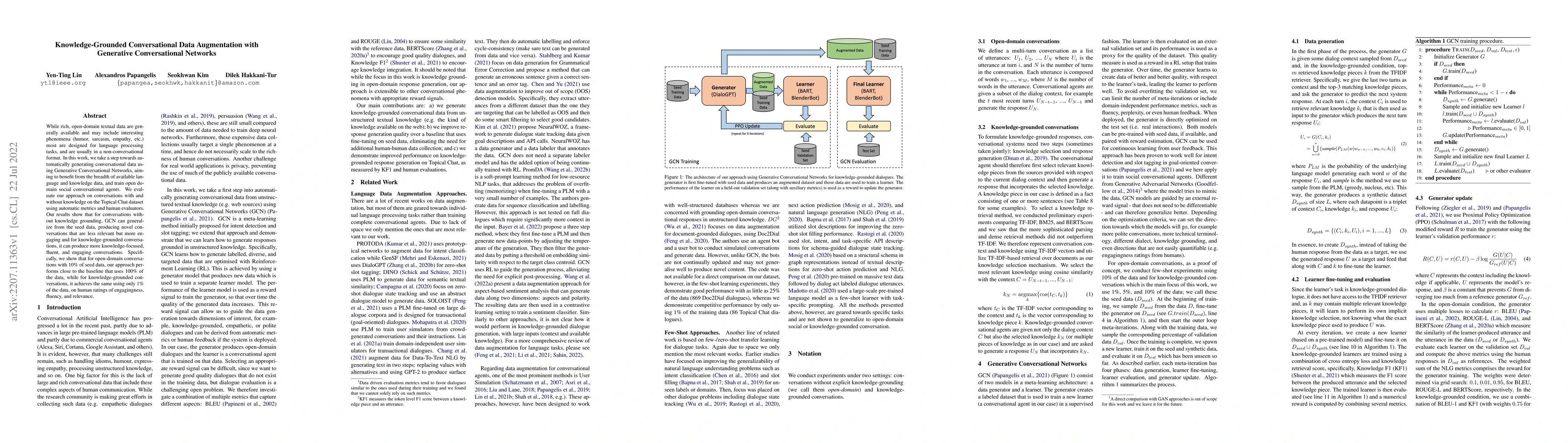 Thumbnail for Knowledge-Grounded Conversational Data Augmentation with Generative
  Conversational Networks